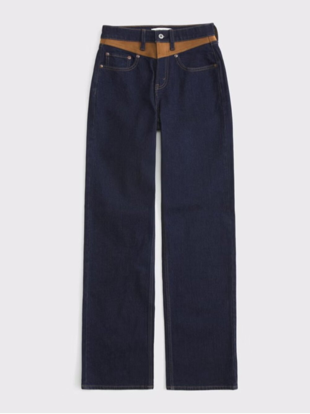 Abercrombie High Rise 90s Relaxed Vegan Suede Yoke Jean